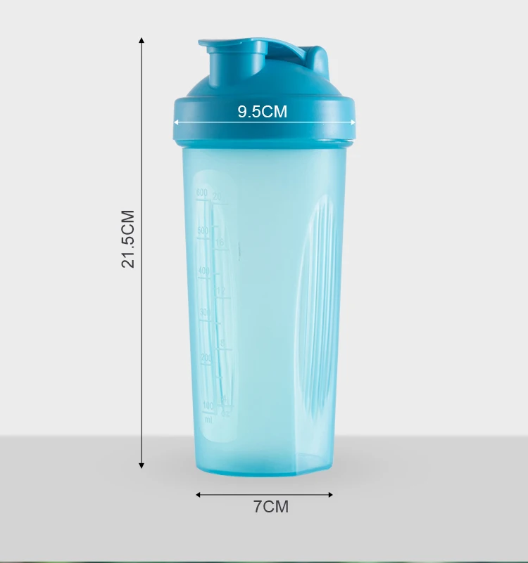 1pc Shaker Cup, Protein Powder And Smoothie Mixer Cup With Large Capacity,  Measuring Marks, Mixing Ball & Handle, Plastic Sport Water Bottle