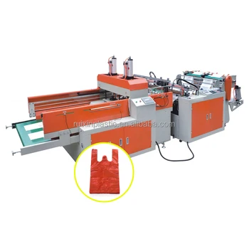 Factory Low Price  Automatic Two Lines HDPE Tshirt Bag Making Production Line