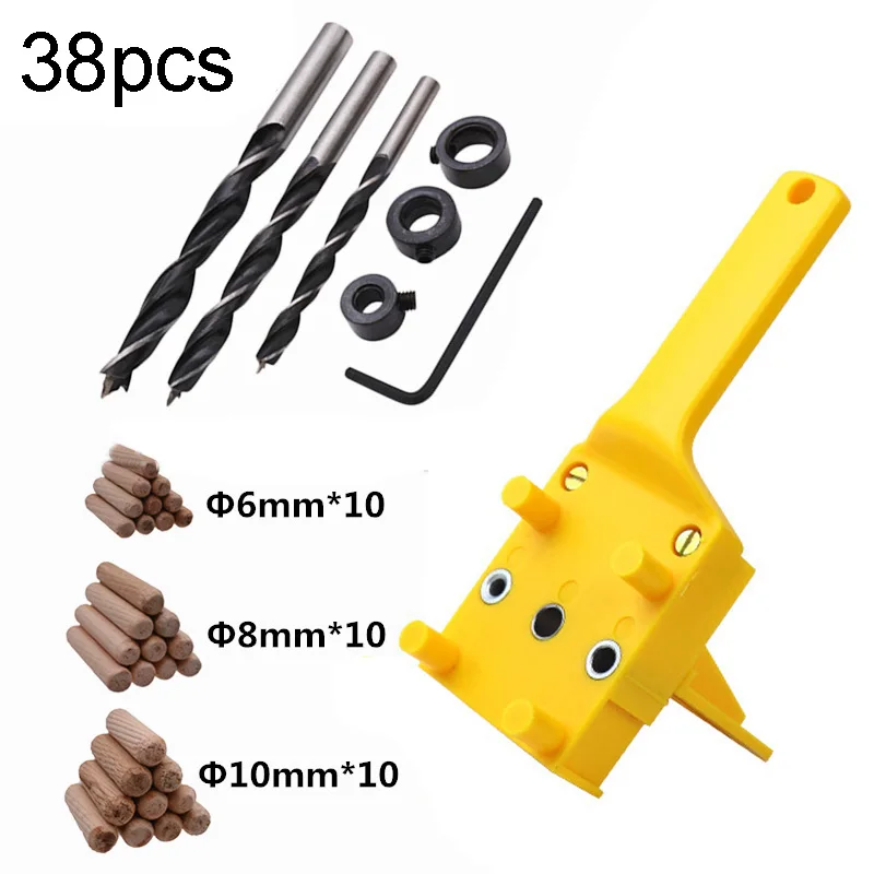 Handheld Woodworking Dowel Set Dowelling Drill Straight Holes Locator Guide Tool