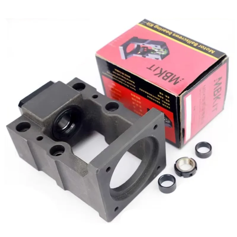 Ball Screw Motor Integrated Base Slide Module Bearing Frame Support Fixed Servo Stepper Four-Hole Cast Iron 100mm MBK6