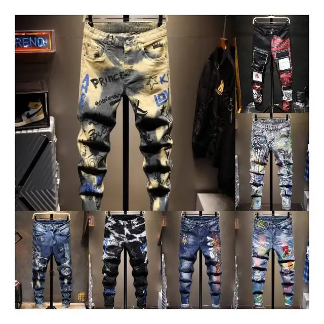 Wholesale Plus Size Slim Straight Long Pant Casual Men Jeans pantalon cargo Best Price for Cheap