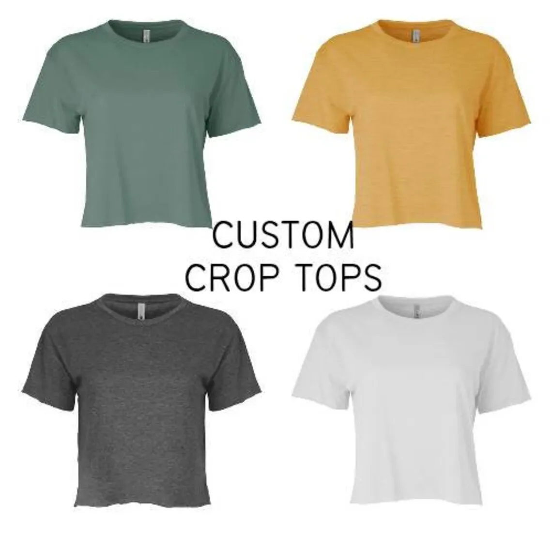 Custom Photo Gifts Image Crewneck Cropped T-shirt Women Crop Top Blank Summer Tee Oversized Cropped Tshirt