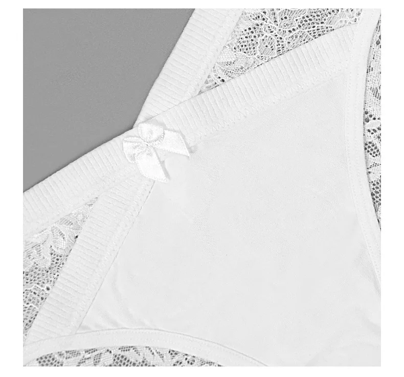 Finetoo New Fashion Seamless Thong Women's Cotton Crotch White Bow Mesh ...