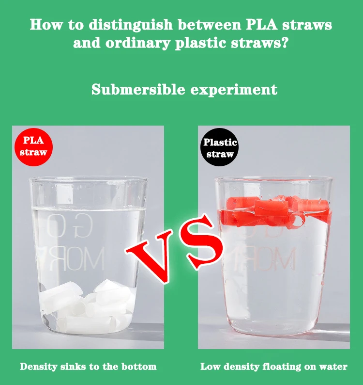 Eco friendly 100% biodegradable cornstarch PLA disposable straws details