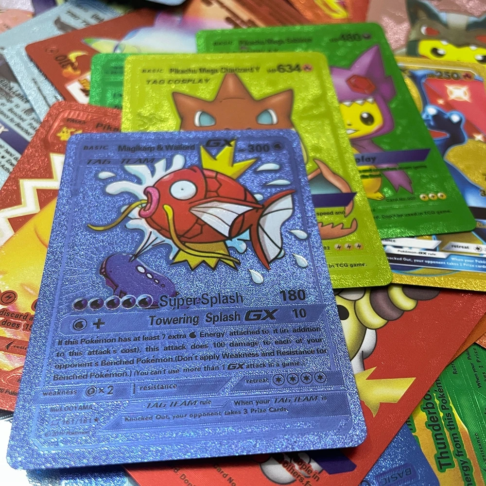 Ouro para Pokemon 1st Edition Coleção Charizard V Vmax GX EX TAG