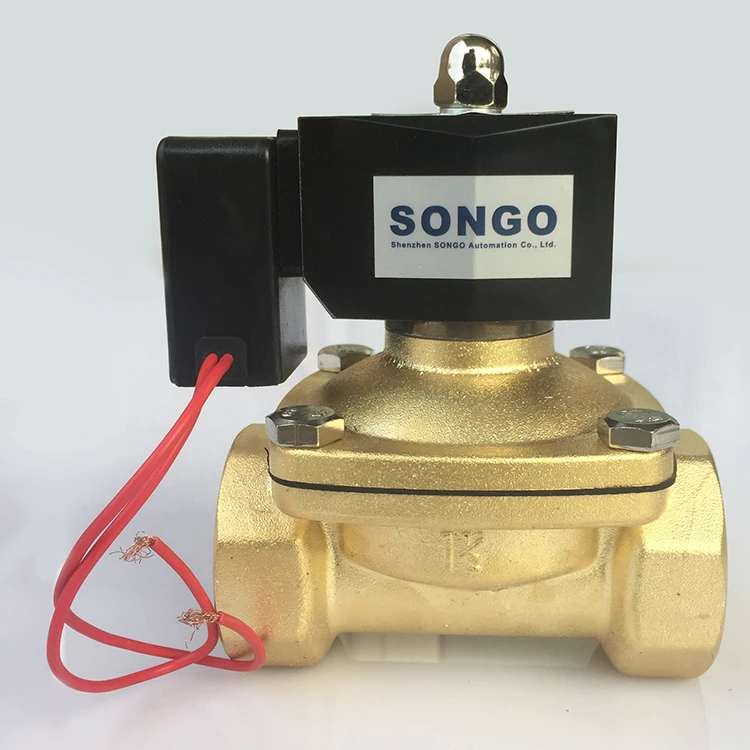 Normally Closed  DC12V 2inch Waterproof brass Swimming Pool energy-saving Magnetic electric  Solenoi