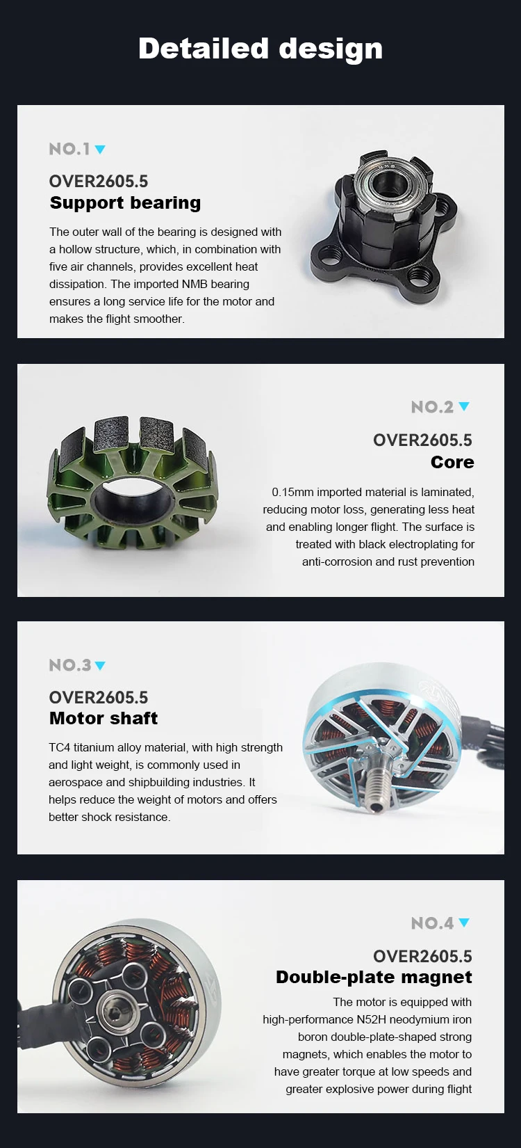 TOPFPV 2605.5 Motor1150KV 6S 2150KV 4S Brushless Motor for FPV Freestyle Flying 5-6 Inch Long Range LR7 Drones DIY Parts