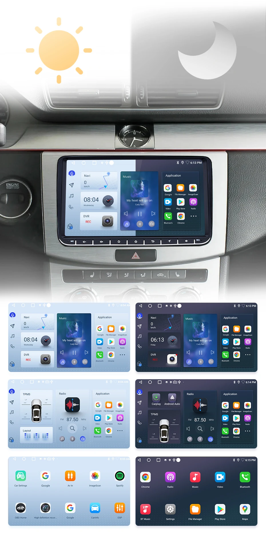Carplay 12,3 Zoll Radio HD Touchscreen Android Auto für 2009-2016