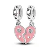 Ktc072-pink mother-daughter combination 925 silver beads