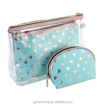 PVC Cosmetic pouch Portable Toiletry Bag Wash Bag Opp Bag Makeup Storage Plain Zipper