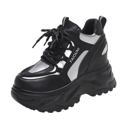 Кроссовки женские на платформе, Повседневная Удобная Уличная обувь, однотонные, увеличивающие рост, весна 2022