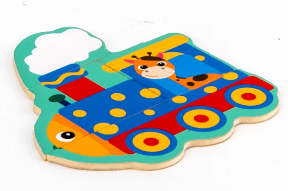 3D деревянные головоломки Мультяшные детские игрушки обучающие с