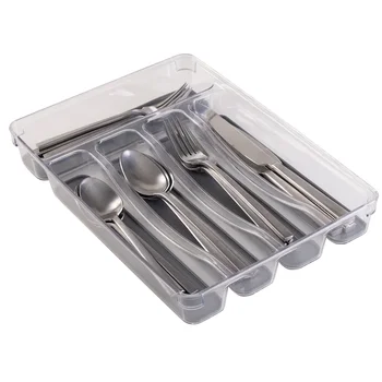 Kitchen Cabinet Utensil and Cutlery Tray Acrylic Drawer Dividers Storage Organizer