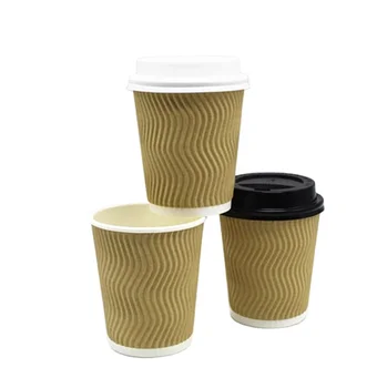 Custom Print Logo 12oz to Go Hot Cold Beverage Drinking Tea Cup Disposable Paper Coffee Cup with Lid Sleeves