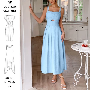 Sleeveless Hollow out Long dresses women lady elegant casual vacation 2026 summer dress for women