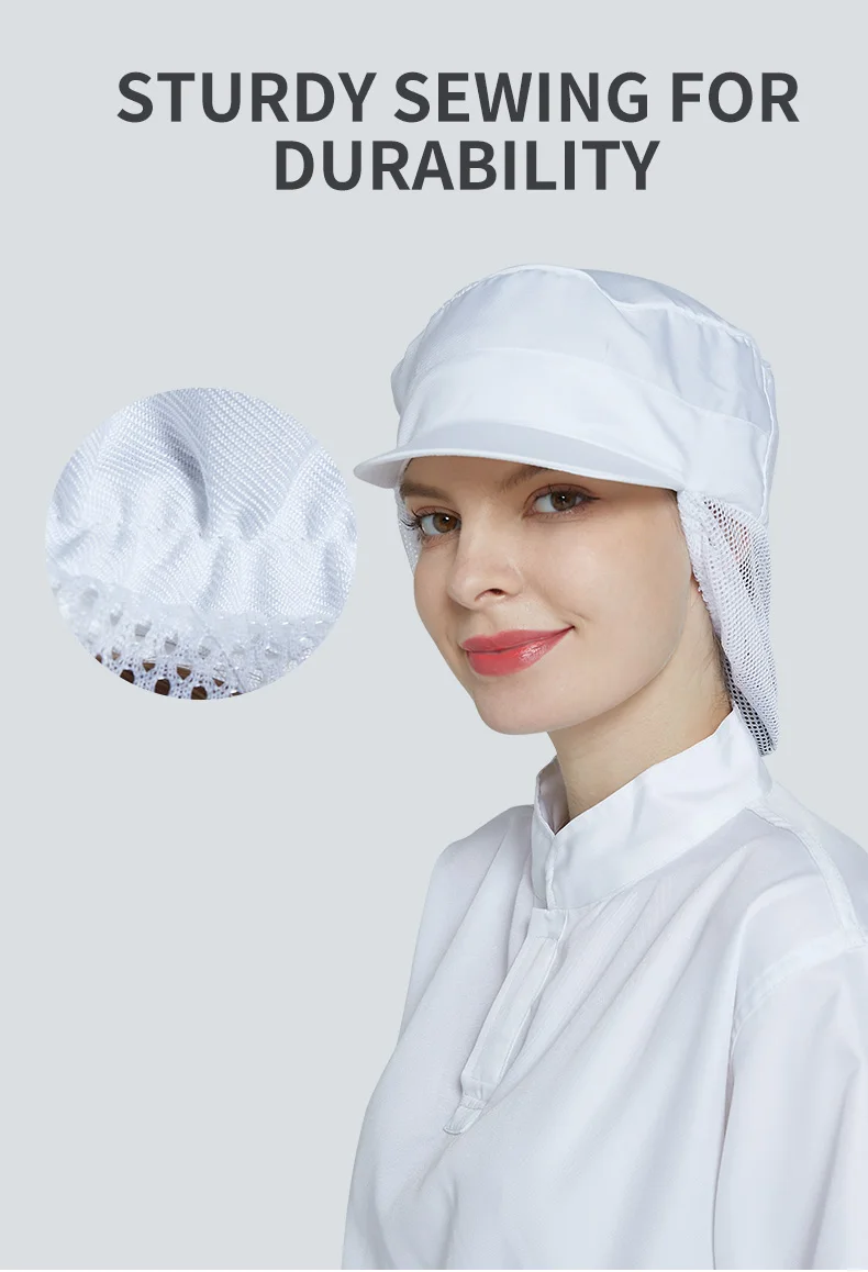 Lightweight Polyester-Cotton Food Processing Hat One Size Fits All for Food Factory and Workshop