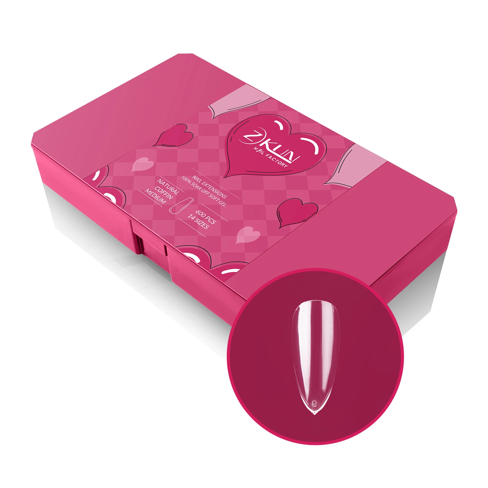 Hot Sale Almond Full Cover Nail Tips Clear Soft Gel Nail Tip Custom