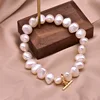 GB0204C-8 Pulsera elástica de perlas barrocas