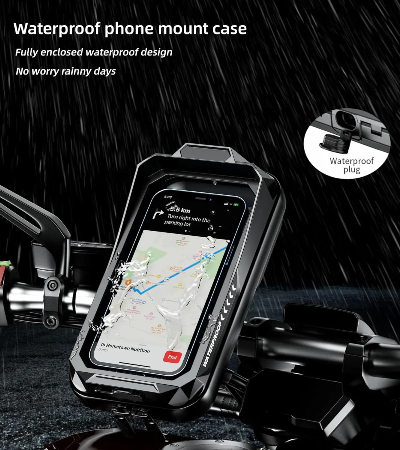 Kewig Waterproof Motorcycle Phone Holder Secure Convenient