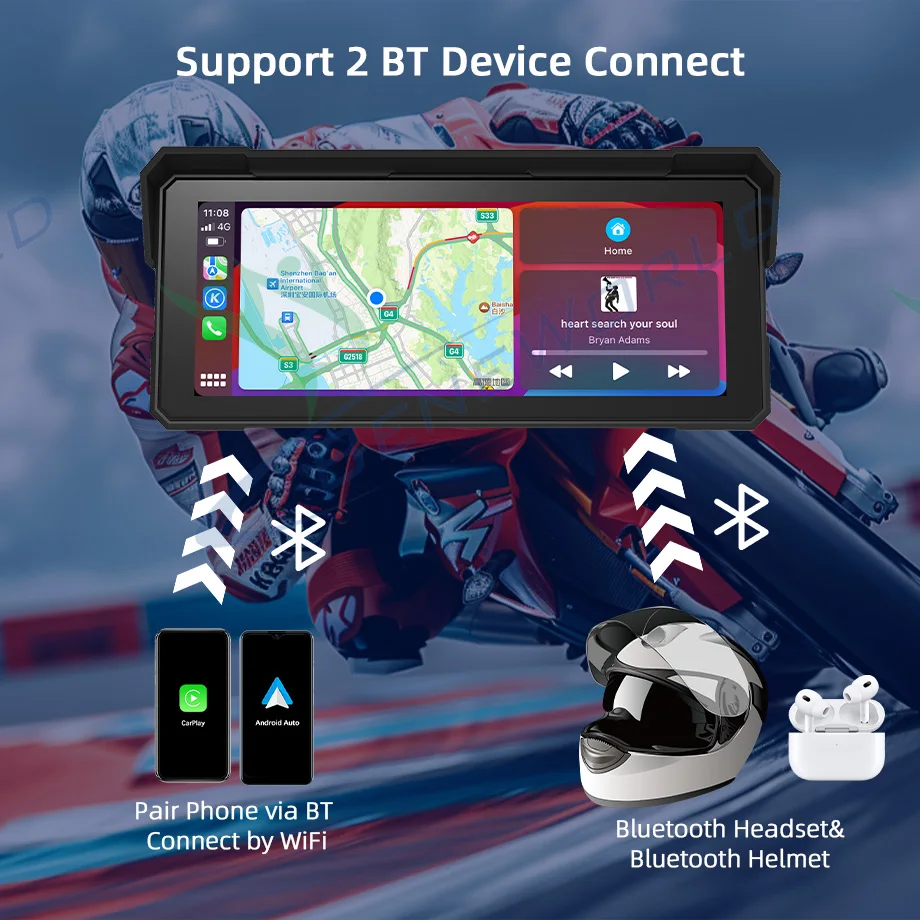 Dash Iso CE ISO Factory 2024 New Model Motorcycle Wireless CarPlay Android Auto ...