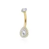 Gold drop water navel rings