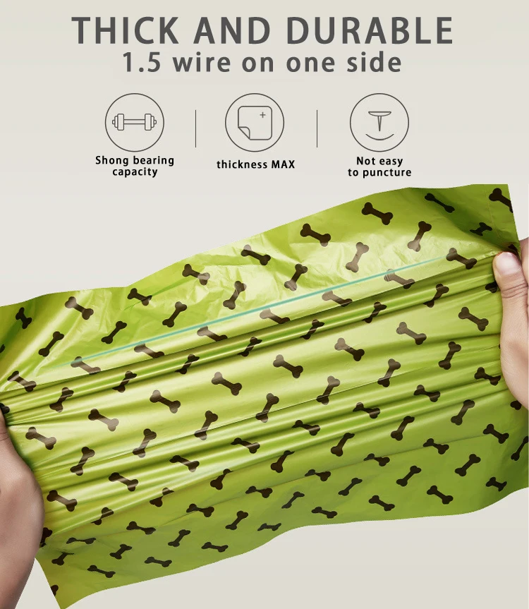 Custom Printed Pet Poop Bio Degradable Corn Starch Compost Waste Bags