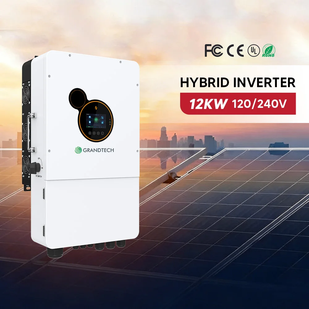 Preț bun GRANDTECH 8 kW, 10 kW, 12 kW, 15 kW, 20 kW, 30 kW, Invertor hibrid solar monofazat/bifazat (SPLIT Phase) pentru rețea și fără rețea, cu regulator MPPT