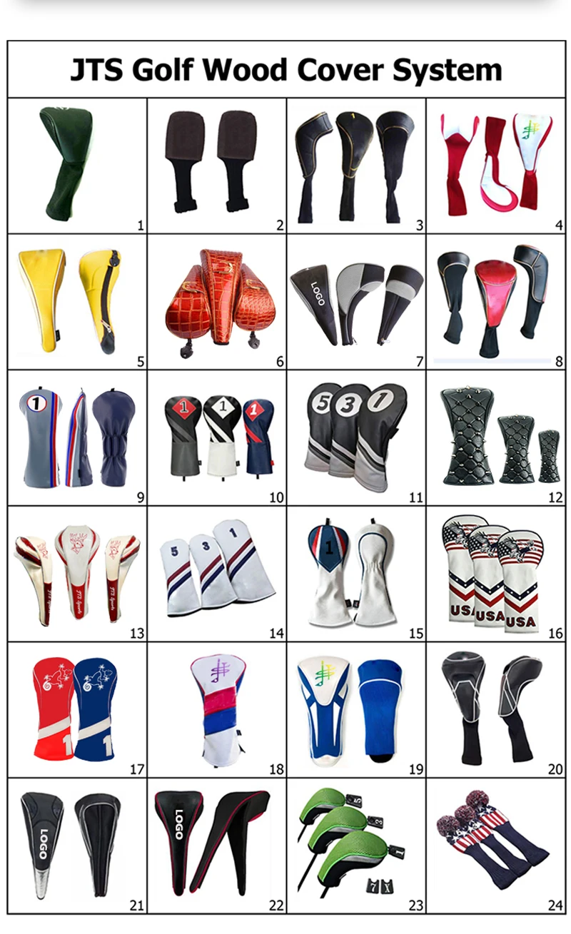 Hand Made Plaid Tweed Wool Material Barrel Custom Logo Golf Head Cover