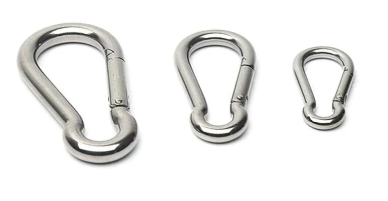 DIN5299 Stainless Steel Carabiner Hook Carbine Metal Spring Buckle Key Ring Carabine Heavy Duty for Camping Hiking 304 Snap Hook