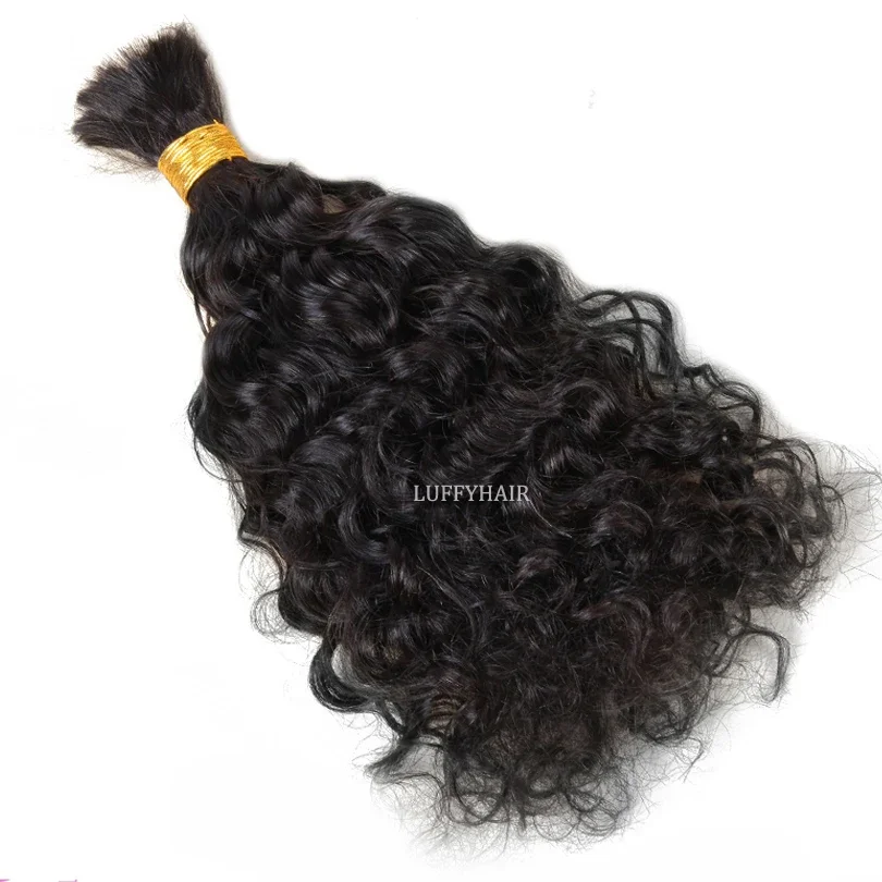Capelli umani ondulati bagnati, in massa, proporzione più lunga, treccia umana, brasiliana Remy, riccia sciolta_voghion.com