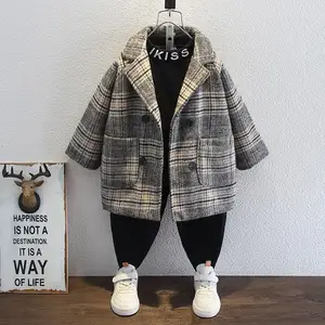 Customized Korean Style Mid-Length Winter Jacket for Boys Waterproof Outerwear with Button Closure Coat Clothes for Kids