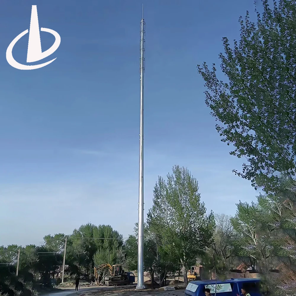 Outdoor Single Tube Bionic Communication tower  Antenna Monopole Beautification Tower  mobile wifi signal tower supplier