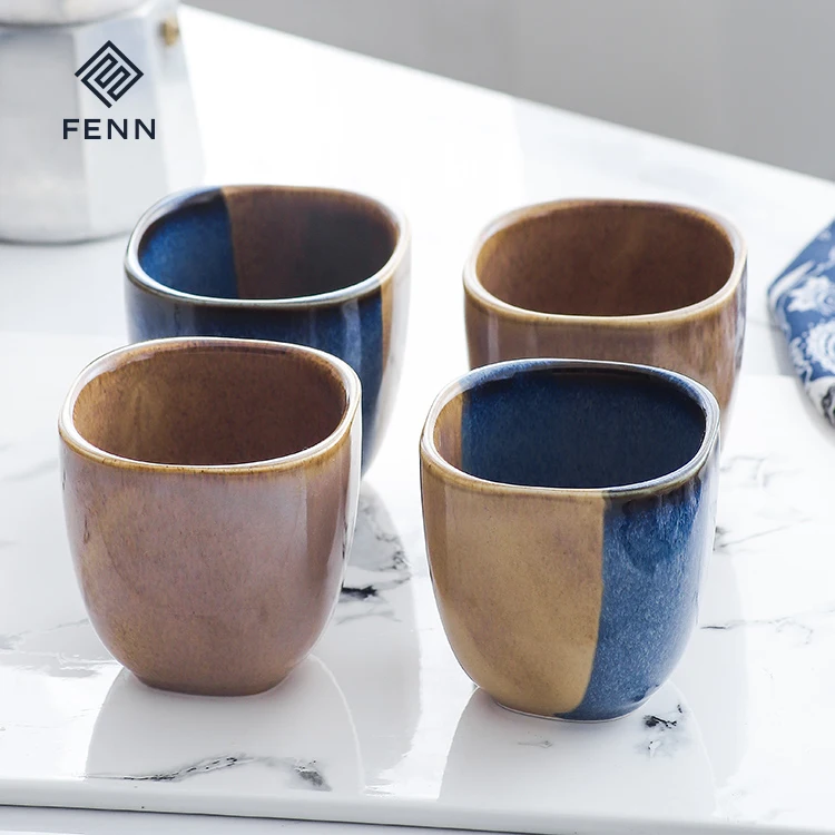 FENN 200ML Wholesale Japanese Style Tea Cup Pottery Saudi Arabia Ceramic Cups Custom Logo Kung Fu Tea Water Mugs Coffee Cup