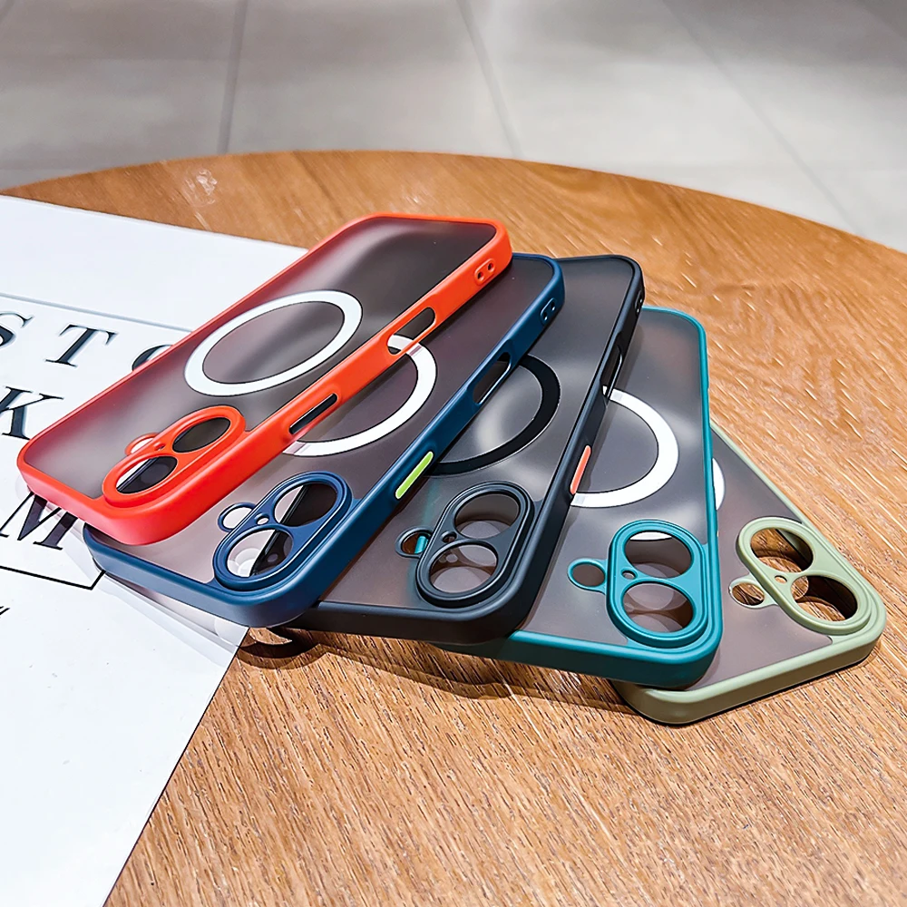Matte Magnetic hard Shockproof Mobile phone case For iPhone 16 PRO MAX