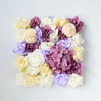 Free Splicing Wedding Simulation Flower Background Wall Pink Hydrangea and Rose Row Plastic Flower Wedding Arch Decoration