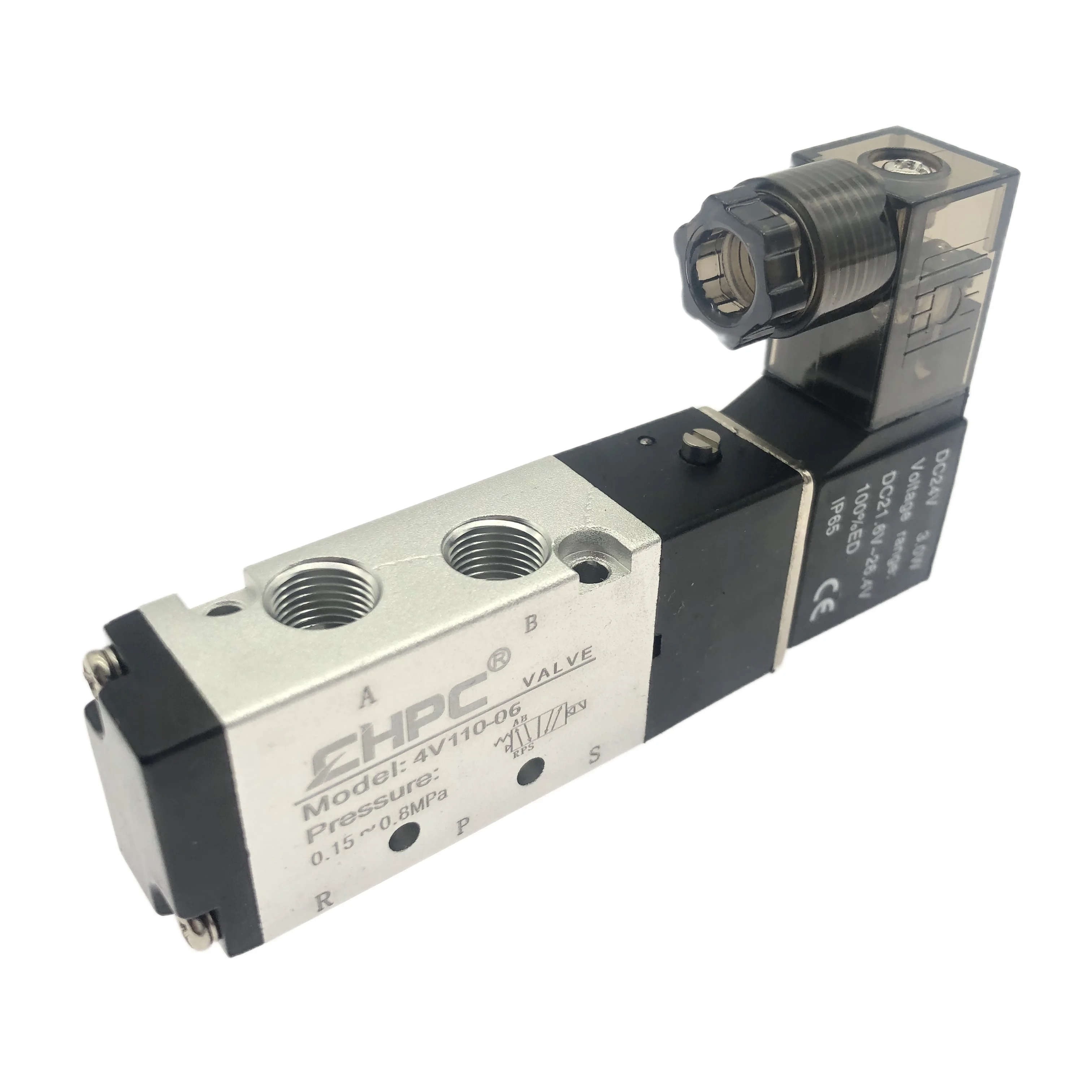 Low Price Solenoid Valve 24vdc 4v110-06 5 Way 2 Position Pt1/8 ...