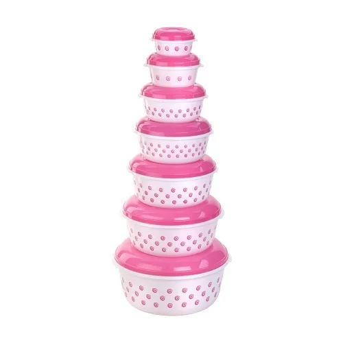 round plastic toy bins