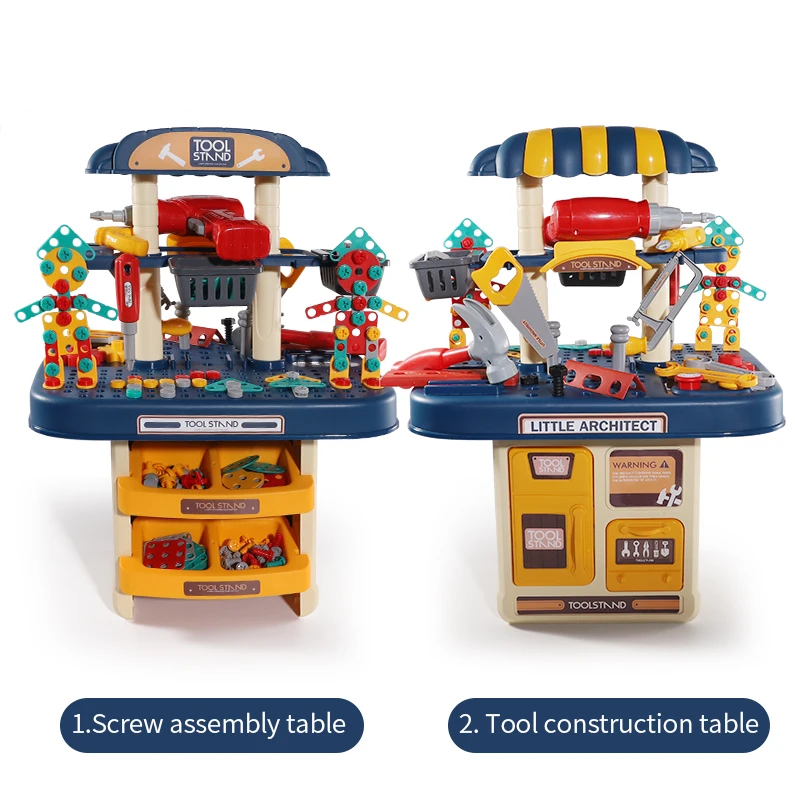 KSF игрушки, оптовая продажа, детский пластиковый Настольный набор инструментов, ролевая игрушка, гайка, Винтовая Коробка, OEM, ремонт родителей и детей, игра «сделай сам», сборная игрушка