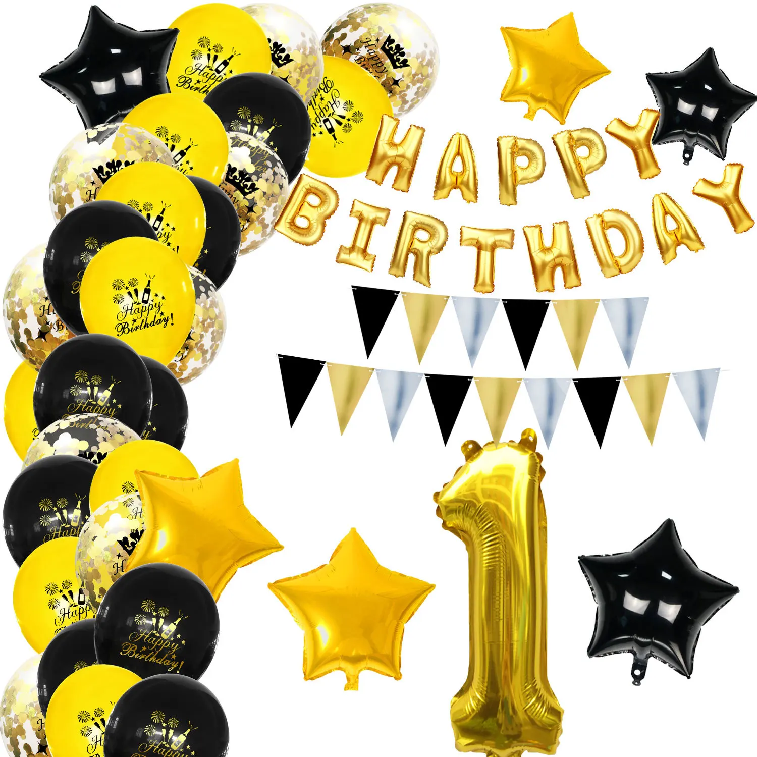 Noir Or Joyeux Anniversaire Banniere Ballons Helium Numero Feuille Ballon Pour Bebe Garcon Enfants Adultes 18 30 Decorations De Fete D Anniversaire Buy Decorations De Fete D Anniversaire Banniere De Joyeux Anniversaire Fete D Anniversaire Decor