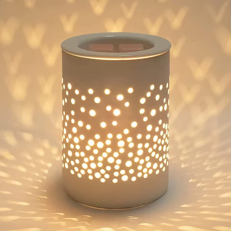 Factory UK/EU/US Plug Round Ceramic Wax Warmer Home Use Perfume Scents Fragrance Ceramic Heating element Wax Warmer