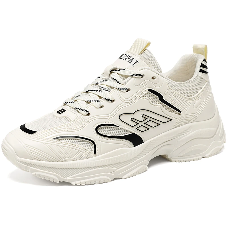 Trendy All-match Breathable Mesh Thick Soled Sports Shoes Men