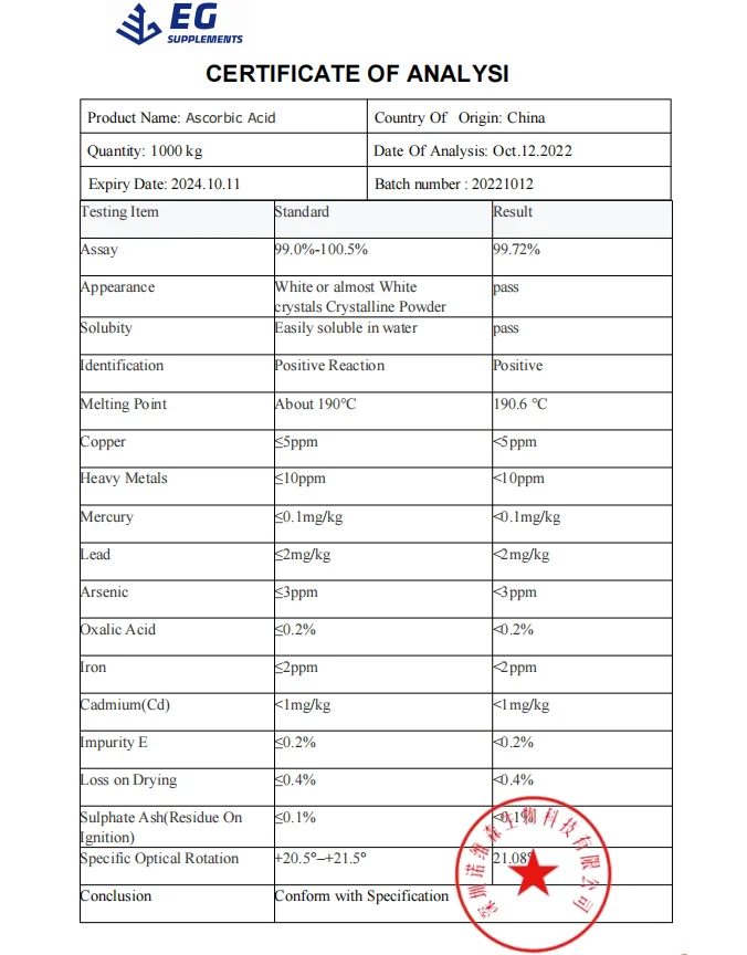 Feed Grade Coated Vitamin C 97 High Purity Ascorbic Acid Vitamin C ...