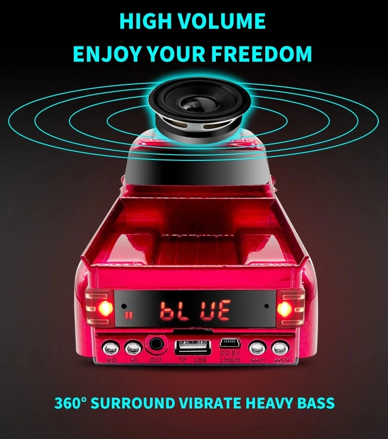 Truck Shape Ws558bt Stereo Portable Outdoor Car Wireless Speaker With