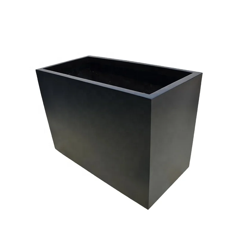 Black Fibreglass Rectangular Trough Planter