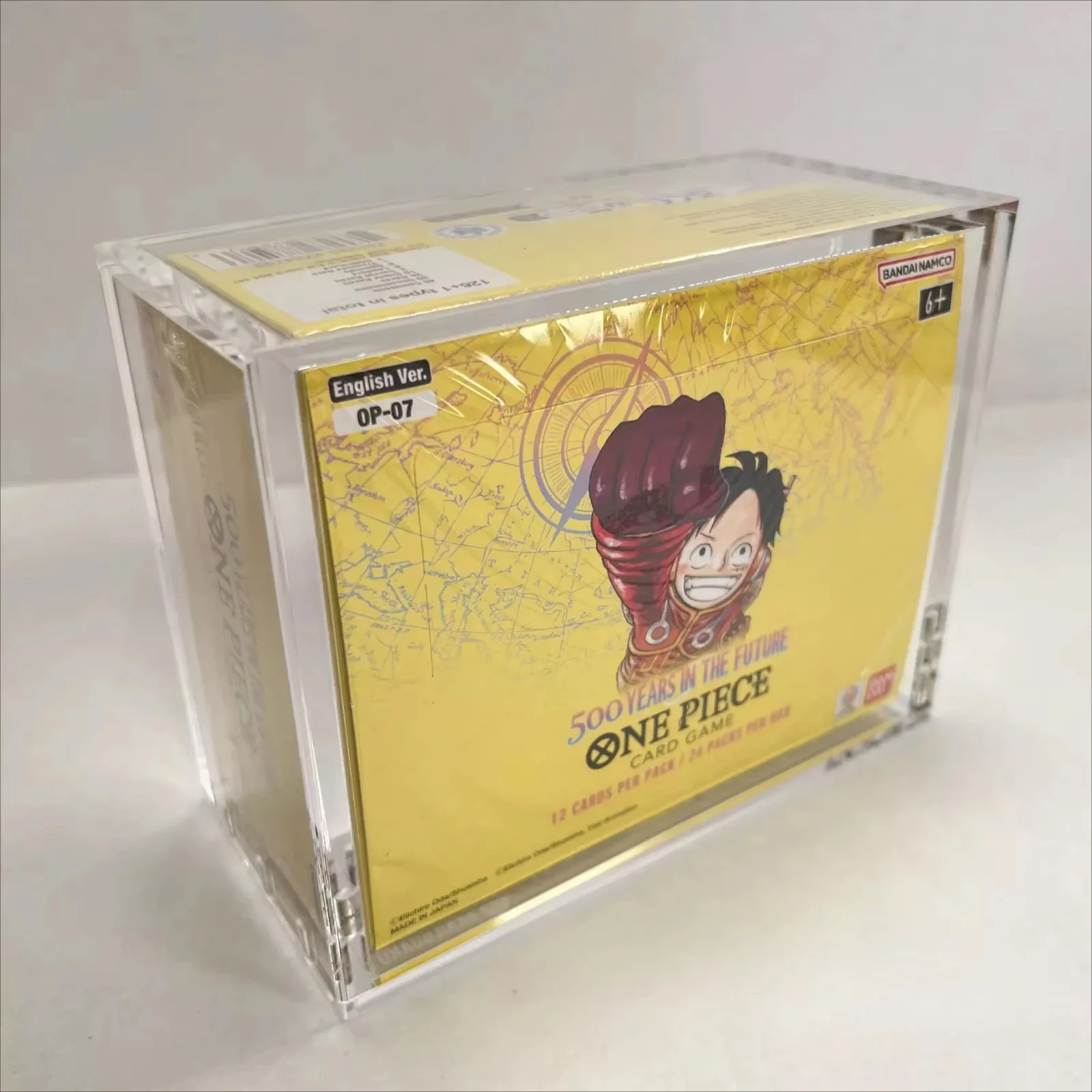 Acrylic Case Display for One Piece OP-4/OP-5/OP-6/OP-7/OP-8/OP-9/OP-10 &  EB-1 Booster Box (white Bottom)
