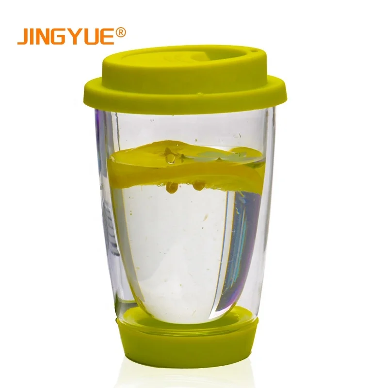 Double Wall Glass Cup With Silicone Lid