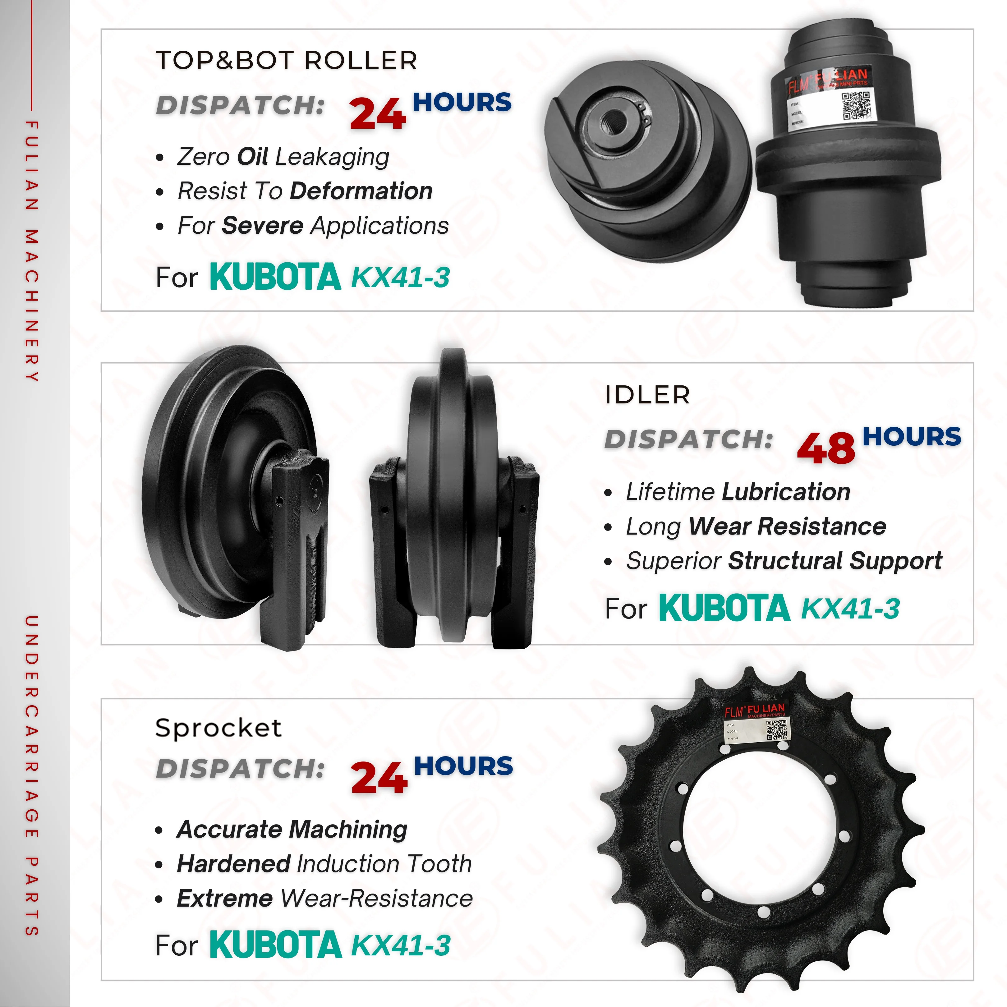 Kx41 Kx413 Undercarriage Parts Excavator Track Chain Link Idler Track