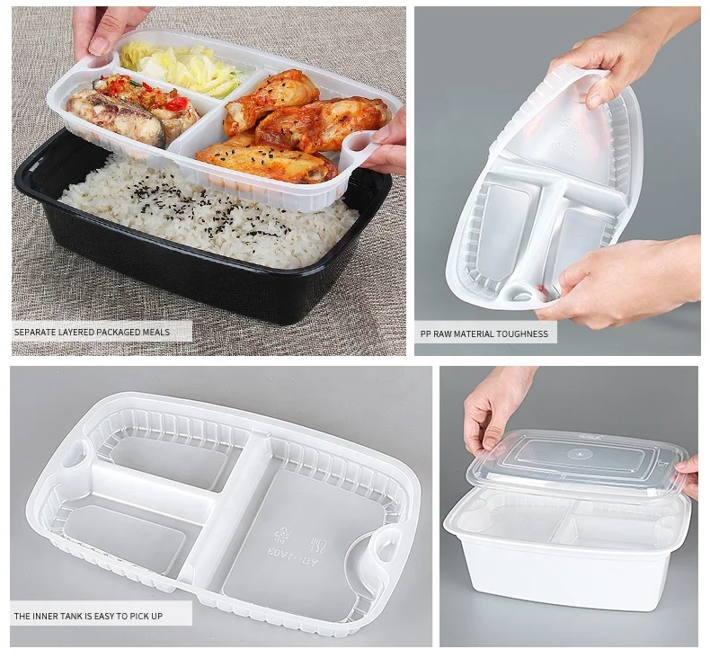 1500ml Rectangular Takeaway Plastic Containers Chicken Lobster Food Boxes Takeaway Packaging  with Lid