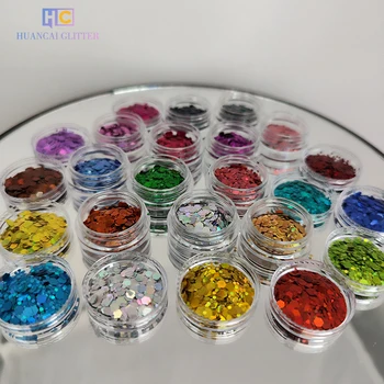 2022 new product chunky mix normal shape safe and high quality pet holographic glitter powder for christmas decoration