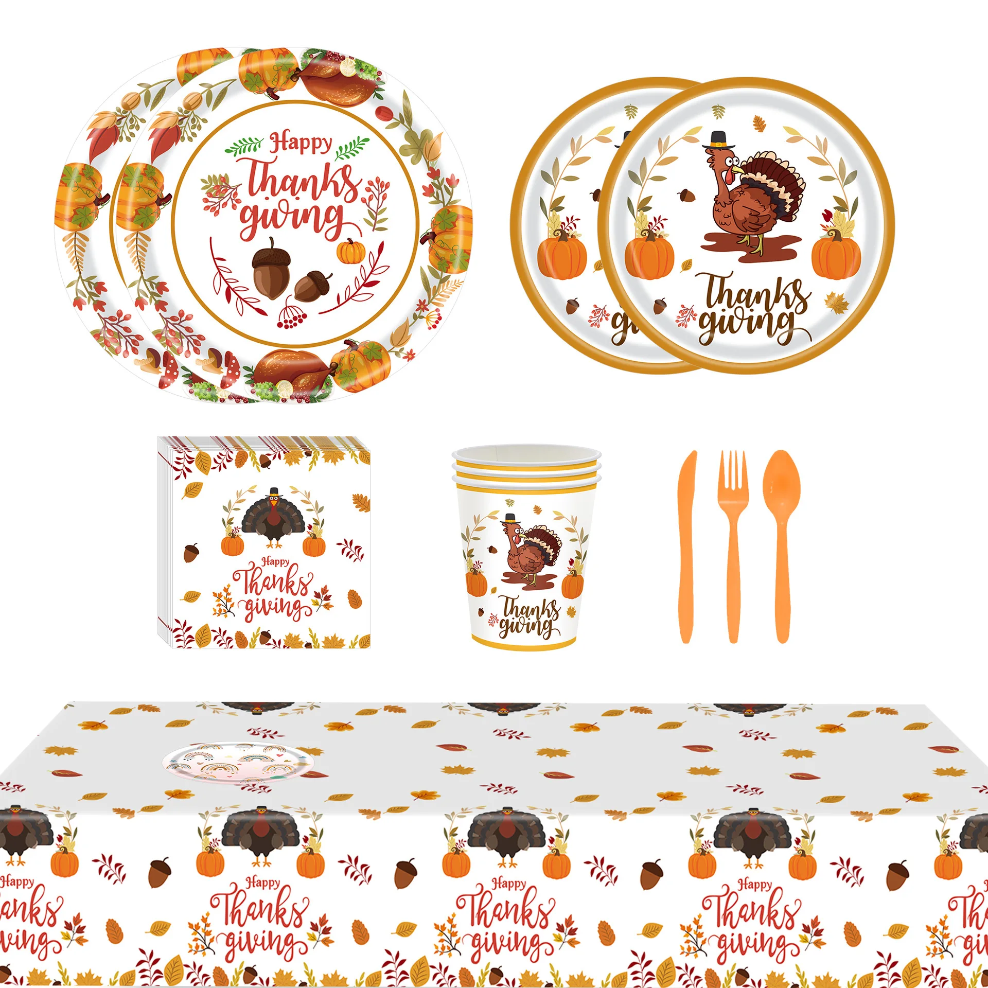 2022 Hiparty Thanksgiving Holiday Paper Plate Paper Cup Tissue